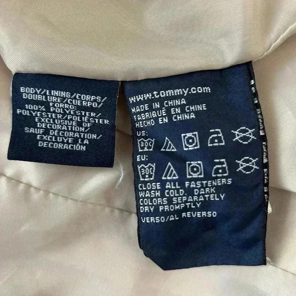 Tommy Hilfiger Trench Coat Jacket Light Beige Tan  Neutral Belted Size Small - Picture 11 of 16